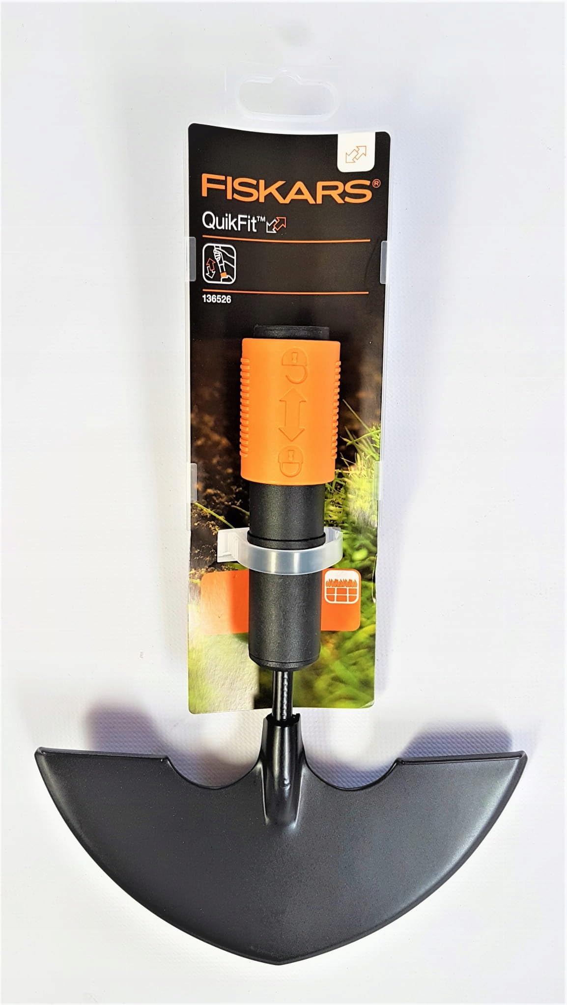 Fiskars Perfilador de Jardín, Cabezal de la Herramienta, Ancho: 35 cm, Acero al Boro, Negro/Naranja, QuikFit, 1000690