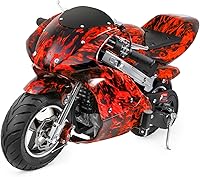 Vista 8 de XtremepowerUS Mini motocicleta prémium de bolsillo a gasolina de 40 cc, con motor de 4 tiempos para niños, con asiento acolchado aprobada por la EPA