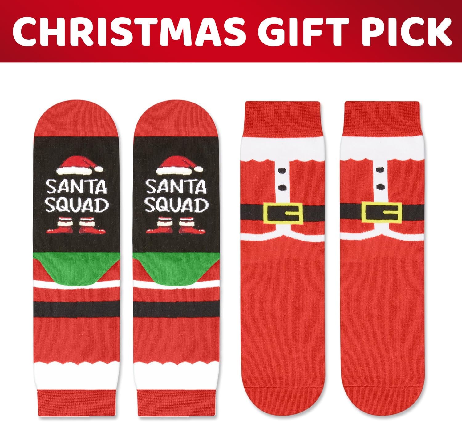 Happypop Christmas Socks - Santa Elf Snowman Gingerbread Xmas Gift with Greeting Card - Image 6