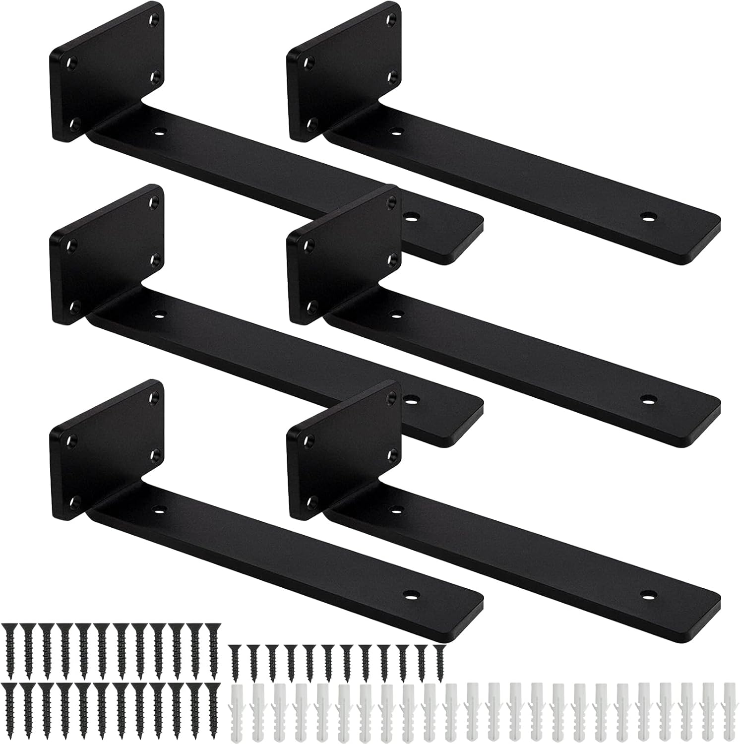 12 Inch Floating Shelf Brackets, 6 Pack Hidden Floating