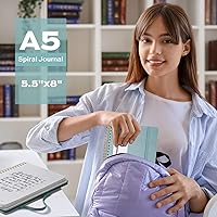 Vista 7 de deli Green Lined Spiral Journal Notebook, 160 Pages, A5 (5.5"x8") Hardcover Writing Notebook, College Ruled Spiral Bound Journal for Women & Men