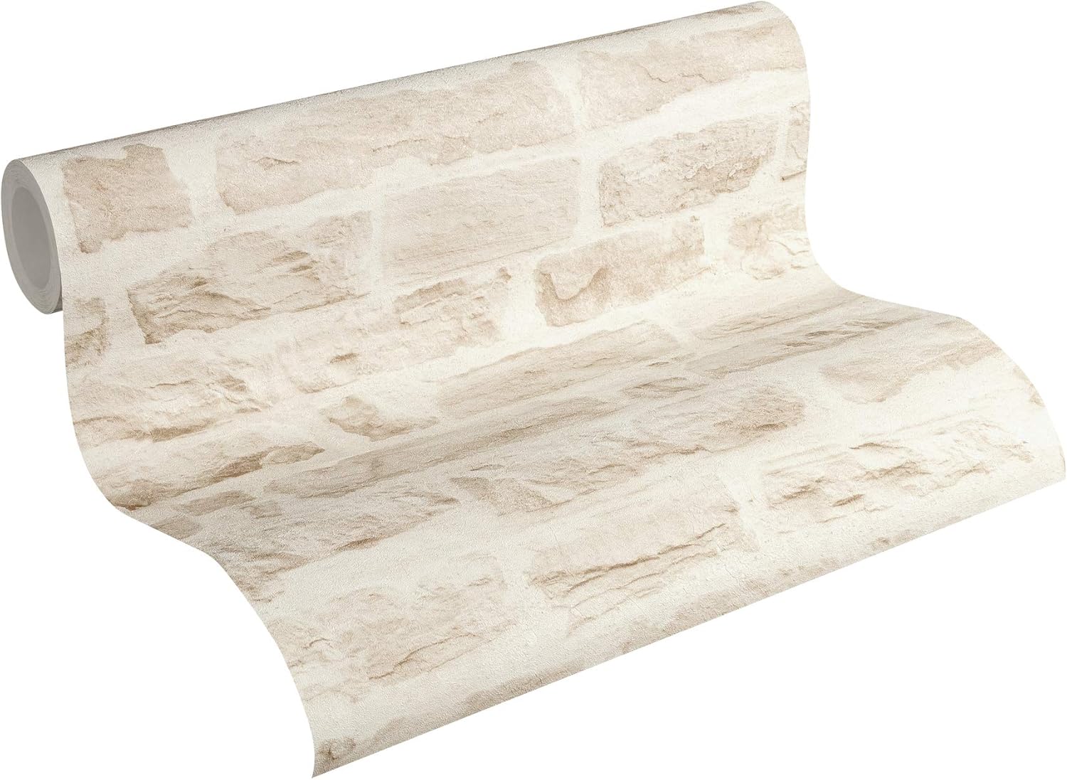 A.S. Creation 35580-3 Best of Wood and Stone Realistic Brick Design Wallpaper, Beige/Cream