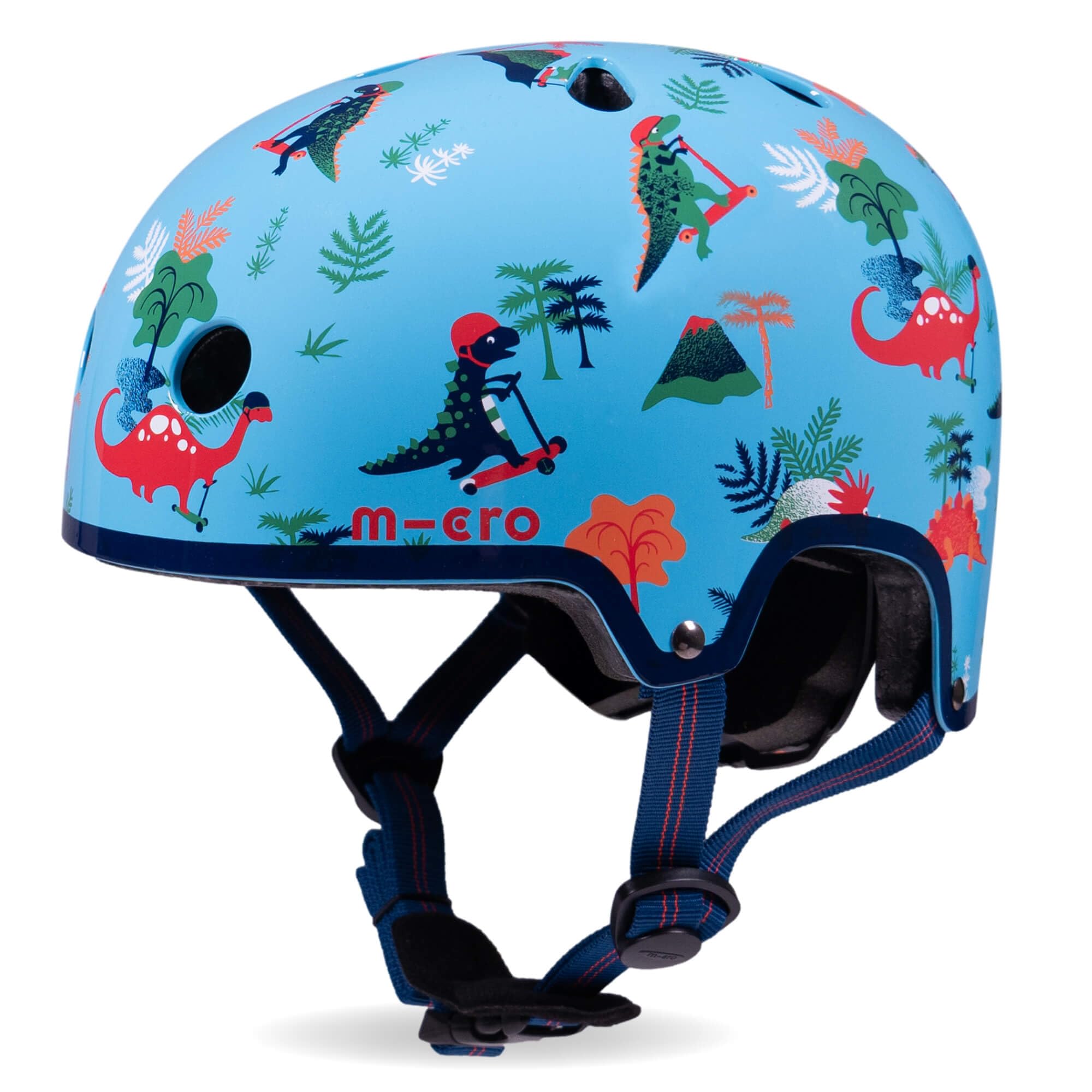 Micro Scooters | Bike/Scooter Printed Deluxe Children's Helmet | Cycling Accessories | Adjustable Headwear | Boys & Girls | 55-58cm | Dino