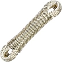 Elsrantor Fil a Linge Extérieur 30m, Corde à Linge, Fil Etendoir Linge Exterieur, Corde à Linge Résistante à la Déchirure, avec Noyau en Acier pour Étendre Le Linge Les Vêtements