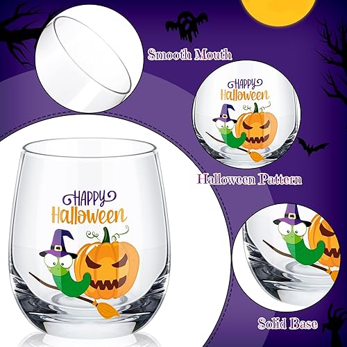 Miniatura 3 de 12 copas de vino de Halloween de 12 onzas, copas de vino de brujas, copa de vino de Halloween, sin tallo, copa de vidrio para fiesta de Halloween,