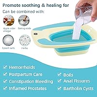 Vista 4 de Baño de Asiento, Baño de Asiento Plegable para Hemorroides, Baño de Asiento para Asiento de Inodoro, Baño de Asiento para Cuidado Posparto, Bañera