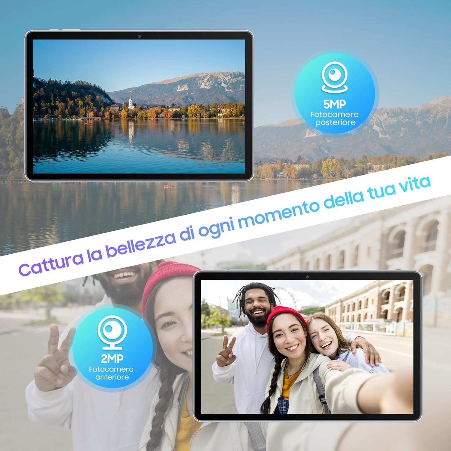 Blackview Tab 30 WiFi Tablet 10 Pollici, WiFi 6, Android 13 Octa-Core, Widevine L1, 6GB RAM 64GB ROM (2TB TF), 1280x800 IPS, Tablet PC Certificato GMS, Doppia Fotocamera Lautsprecher, Grigio gray - Immagine 3