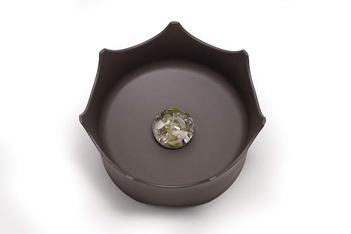 VitaJuwel Cuenco de agua de cristal para gatos y perros - Negro lava