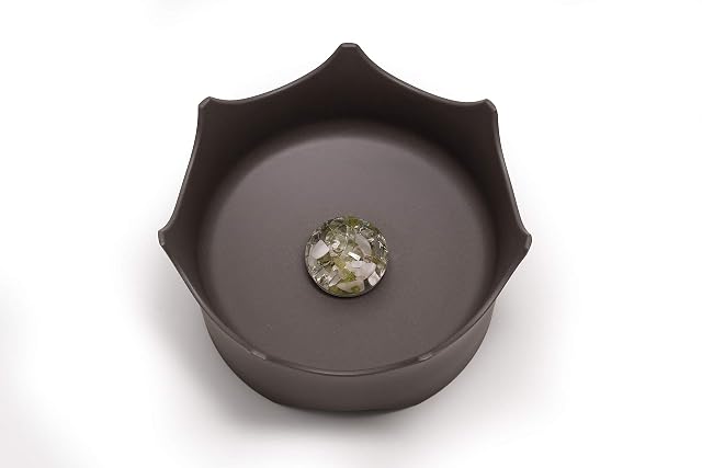 VitaJuwel Cuenco de agua de cristal para gatos y perros - Negro lava