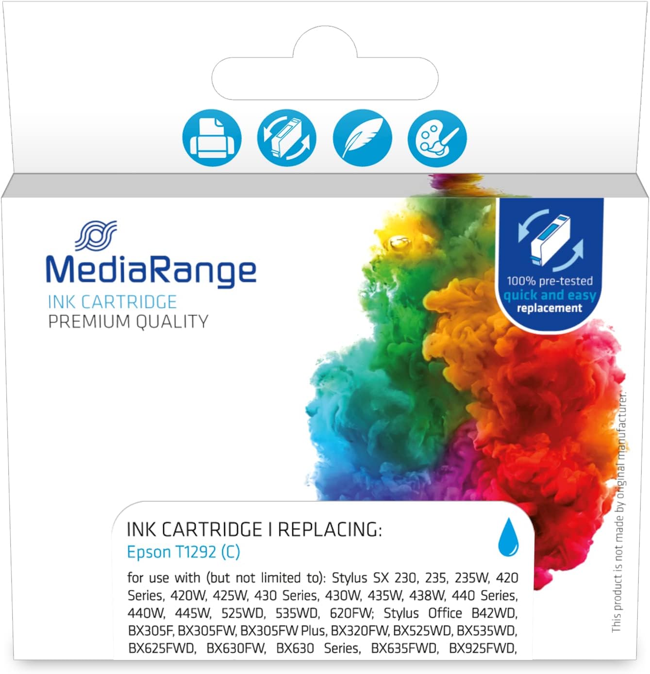 MediaRange Ink Cartridge 1 Pc(S) Compatible Cyan, W128288499 (Compatible Cyan)