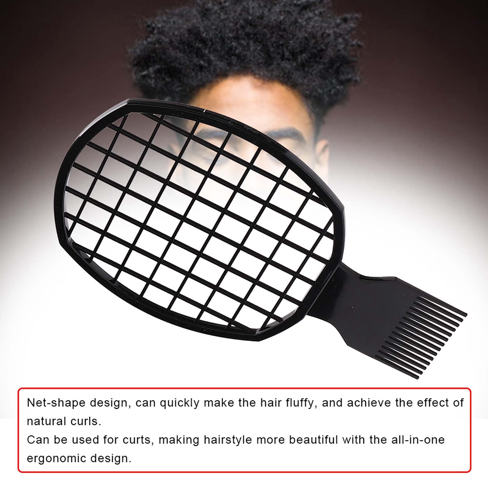 Men Afro Curly H Comb Dreadlocks Tin Foil Hot Perm Comb H Styling Tool Afro Sponge Comb Sponge B 2 in Design The Net Like Afro Hair Large Sponge Tennis Racket Afro Hair Sponge - Image 2
