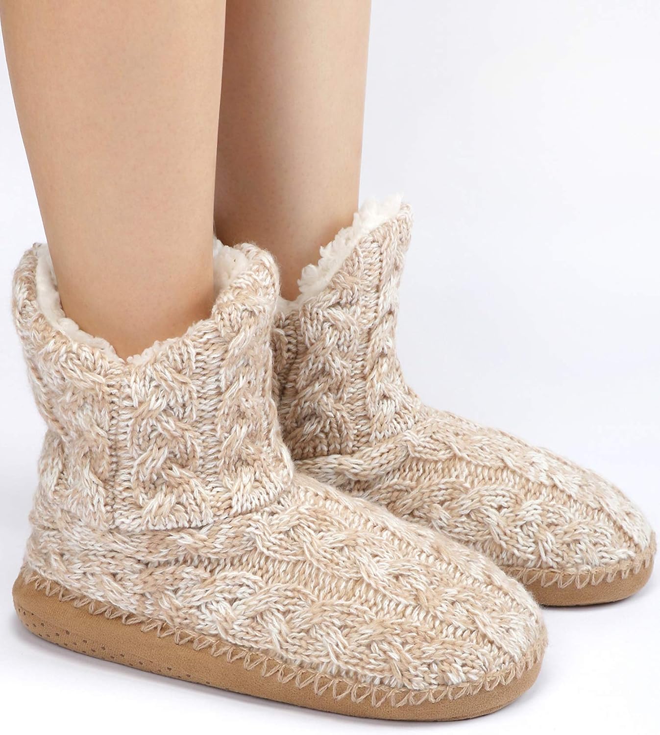 Panda Bros Slipper Socks for Women With Grippers, Fuzzy Cozy Slipper Booties With Non Slip Bottoms, Cozy Warm House Slippers