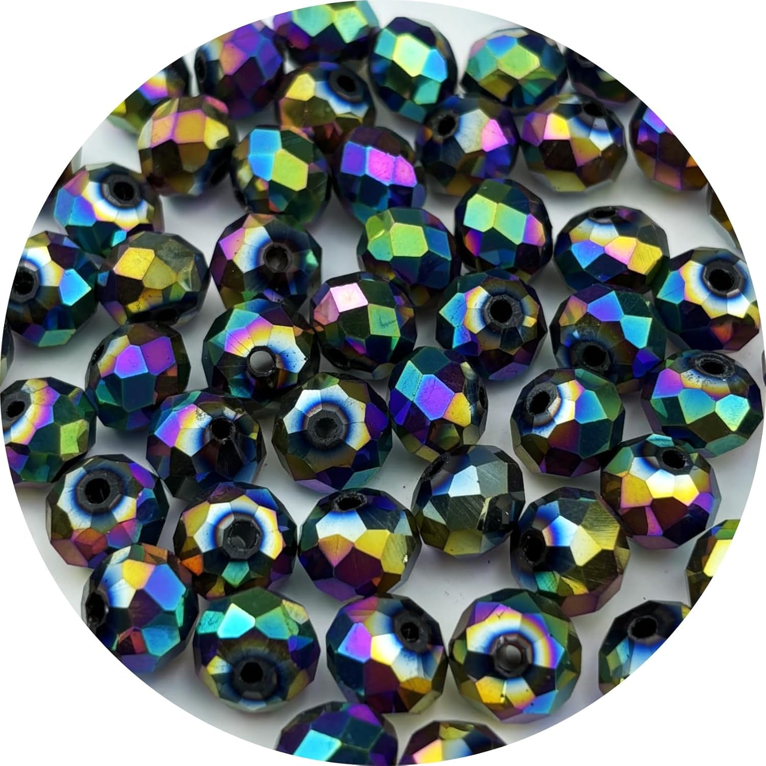 250pcs 6mm Crystal Glass Beads for Jewelry Making, Faceted Rondelle Glass Spacer Beads for Wind Chimes Bracelet Earring Necklace DIY Craft(Rainbow)