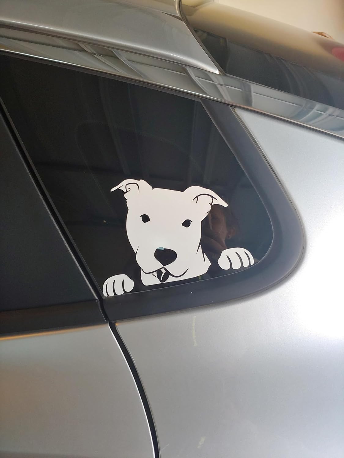 Pitbull Vinyl Car Decal - Peeking Pitbull - Waterproof Dog Sticker for Windows, Laptops, Cars, Boats, Professional Grade (6") - Image 2