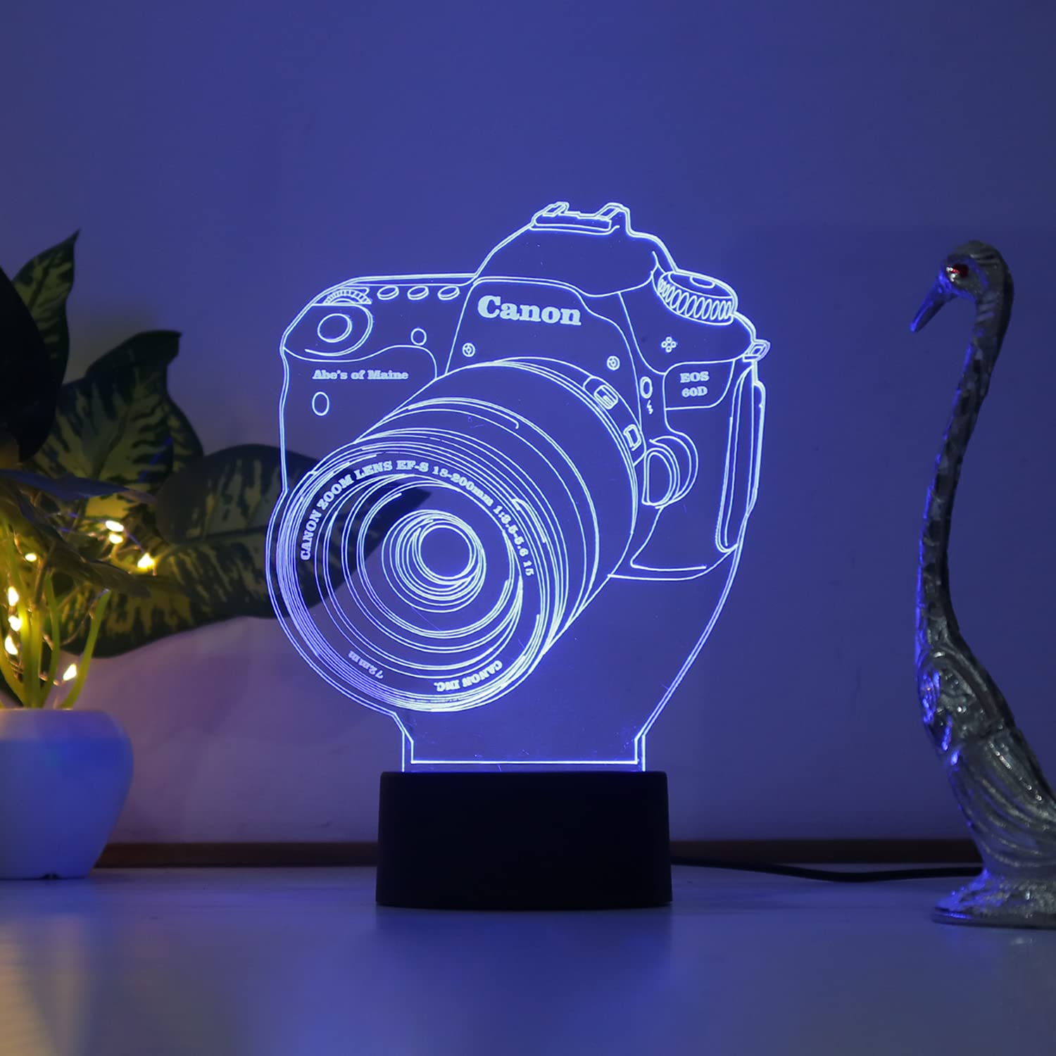 Camera 3D Illusion Acrylic led lamp Night lamp for Home/Birthday Gift 7 Color Changing Desk Table Lamp with Remote Control