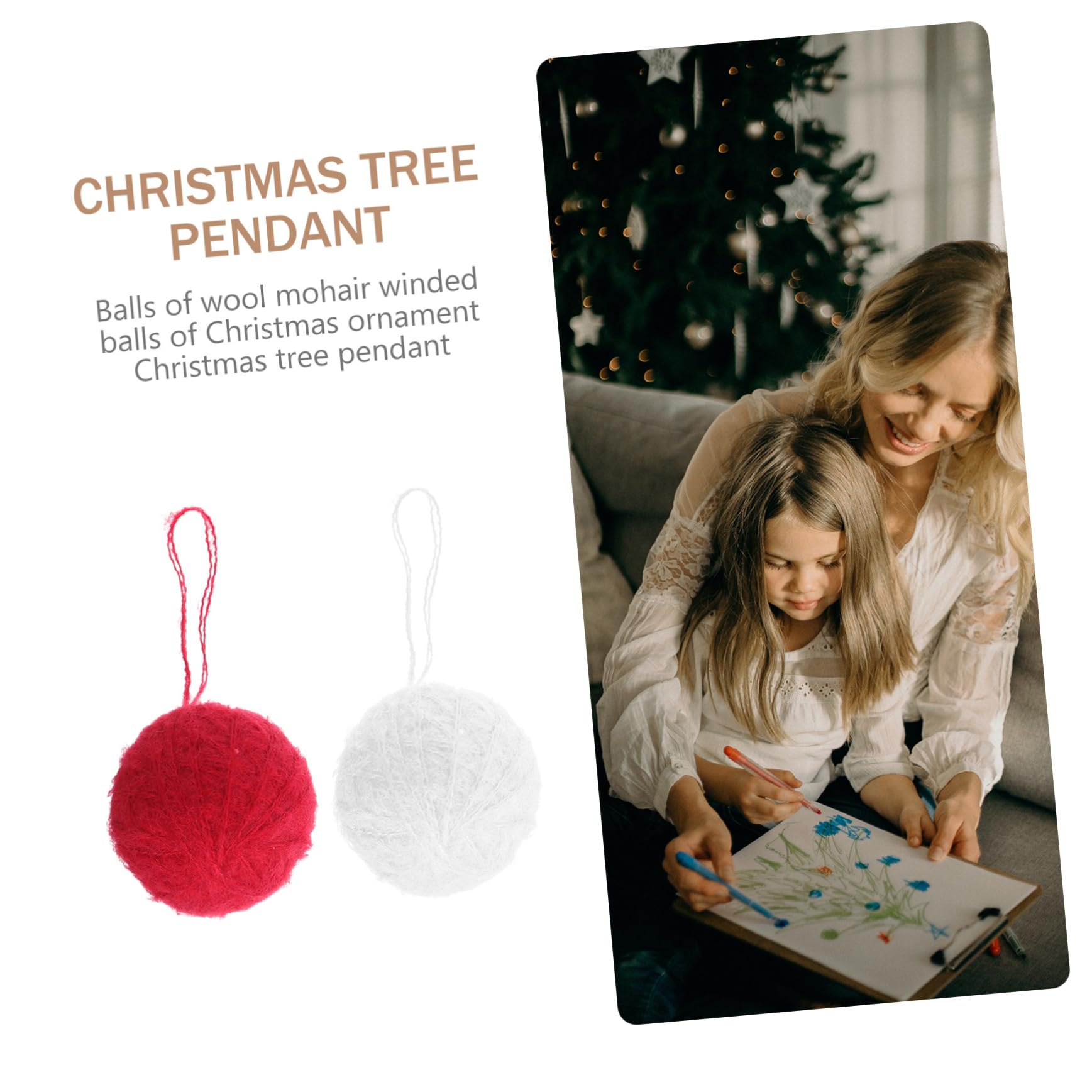 Cabilock 6 Sätze Wollknäuel Weihnachtsdekoration Weihnachtskugeln Lichterketten Aufblasbares Niedliches Raumdekor Weihnachtsbaumteppiche Weihnachtsbeleuchtung Herbstschmuck 10 Stück * 6