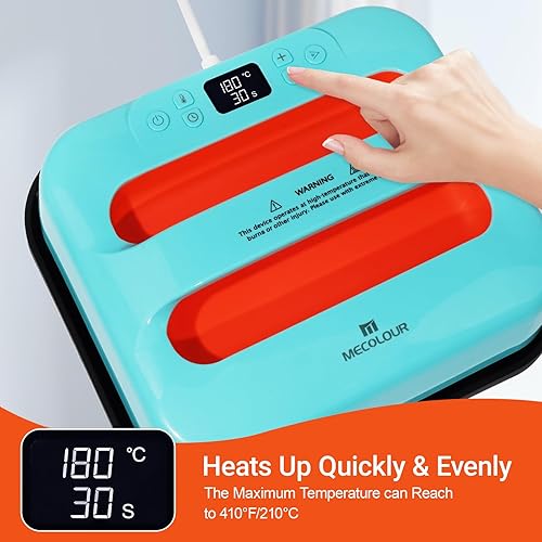 Miniatura 6 de MECOLOUR Máquina de prensa de calor para camisetas de 12 x 10 pulgadas, máquina de transferencia de calor de 110 V para sublimación, bolsas de mano,