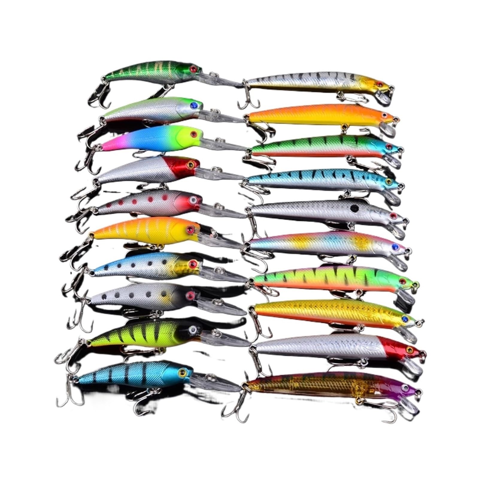 20 Teile/Satz Angeln Locken Minnow Sinken Harte Köder Schaukel Crankbait Crazy Wobblers Gesicht Künstliche Bionic Crank Köder Kit