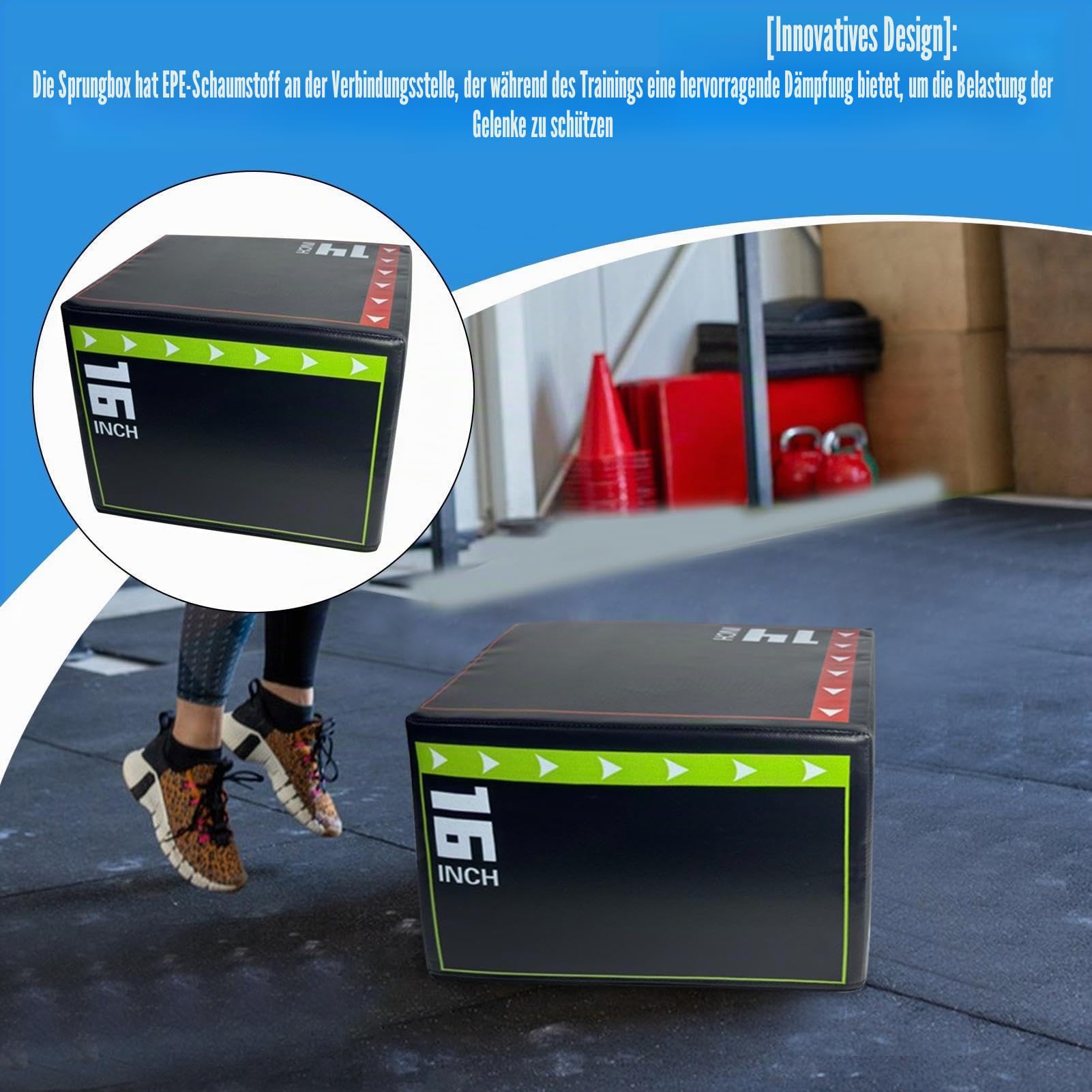Sprungbox, Step-Up-Box, Sprungbox, Step-Up-Box, Plattformen und Sprung-Agility-Box, vielseitige, robuste Plyo-Box, Kraft-Kreuztraining, Fitnessstudio, Fitness, Workout-Ausrüstung