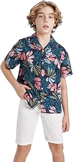 قميص بأكمام قصيرة ورقبة ريزورت بمقاس كبير للأولاد B8962A8 من ديفاكتو