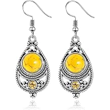 Boho Teardrop Earrings Vintage Turquoise Handmade Gift