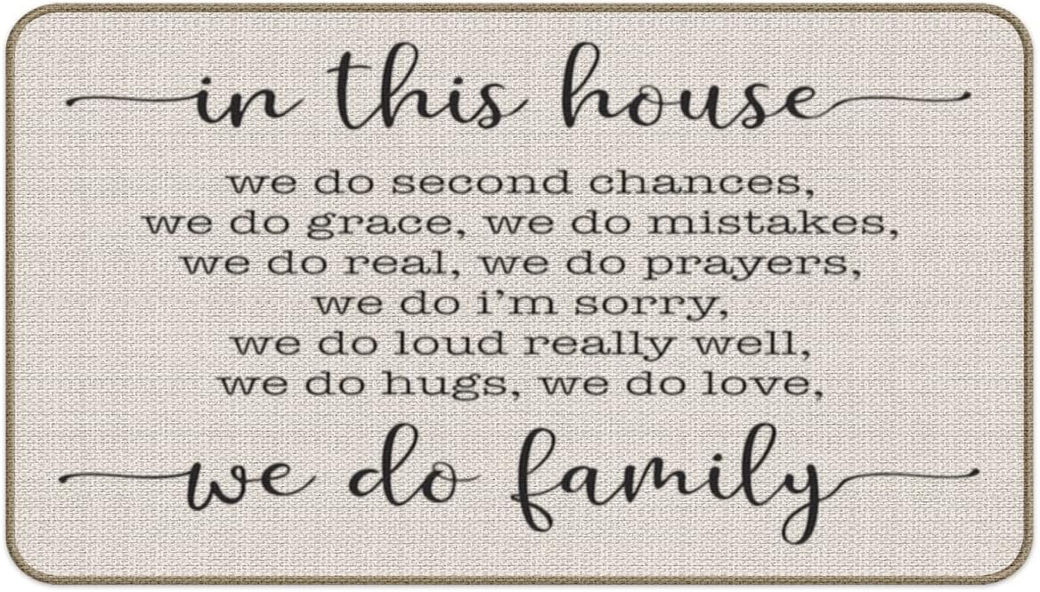 Farmhouse Welcome Door Mat - 17 X 30 Inch Non-Slip Home Sweet Home Doormat, House Essentials for New Home, Rustic Farmhouse Decor, Country Home Decor, Housewarming Gift