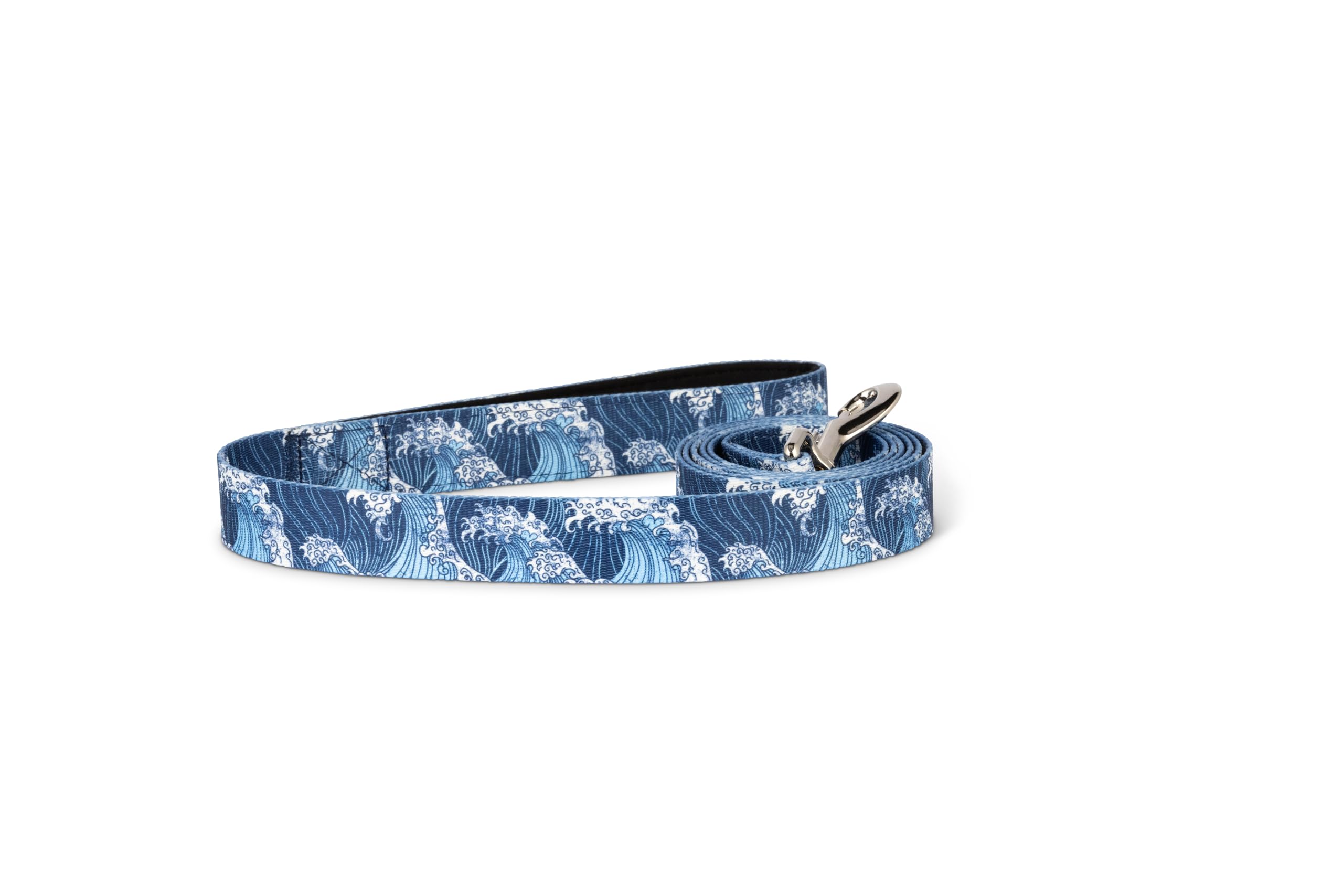 Salty Paws - Correa de perro con estampado floral, asa acolchada resistente para perros pequeños, medianos y grandes a juego (onda azul, grande de 6 pies para perros de 50 a 90 libras)