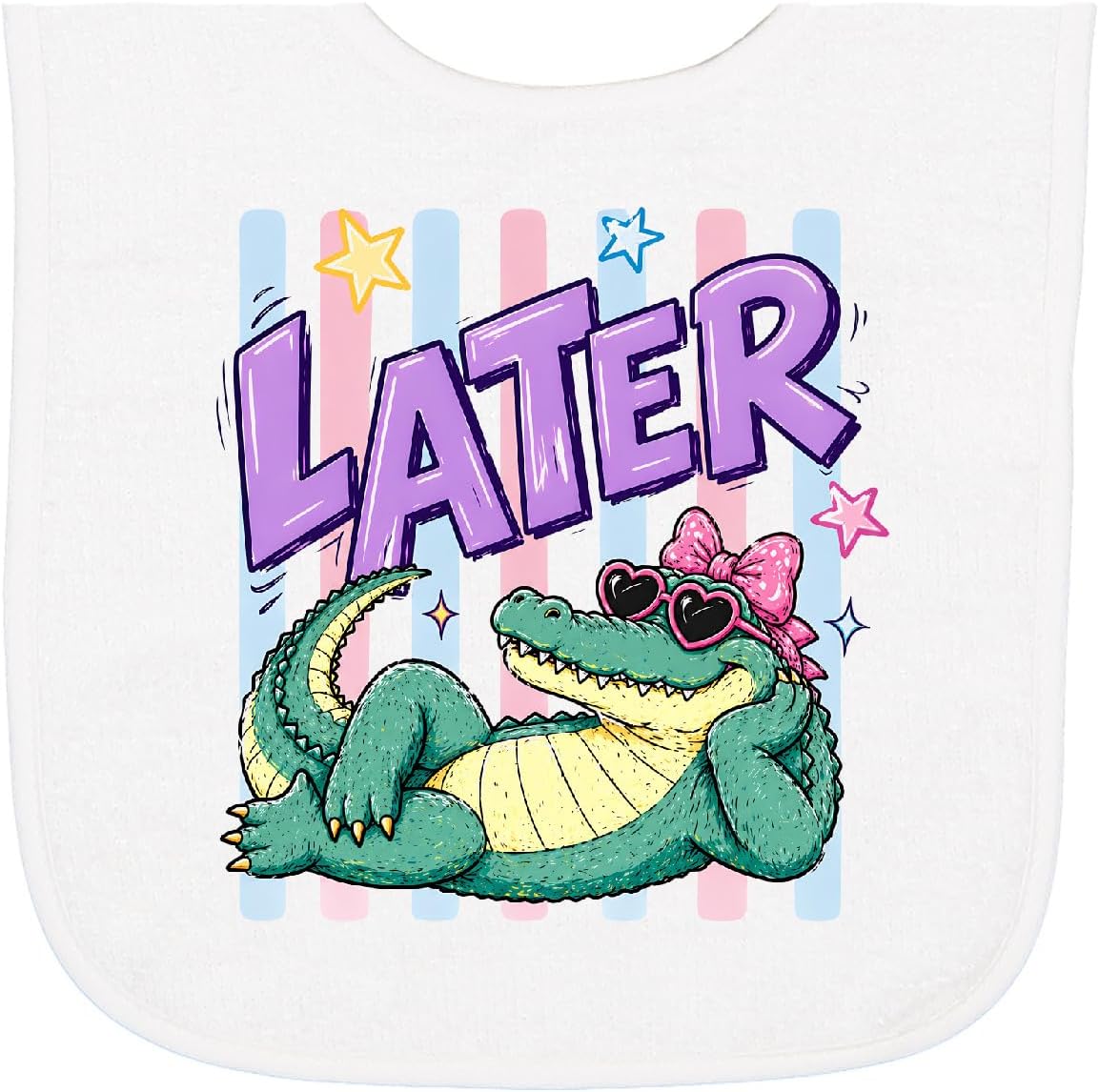 inktastic Cool Alligator Funny Baby Terry Cloth Bib