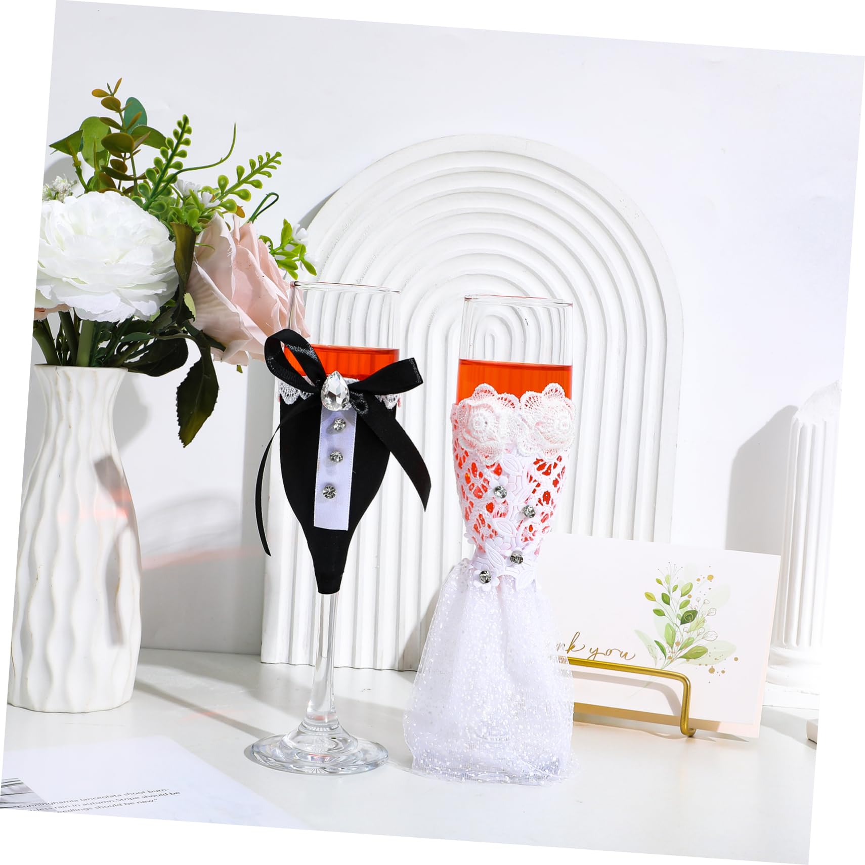 POPETPOP Coupe de Mariage en Verre Lot de 1 Set, Design Élégant pour Toasts | Finition Arrondie, Prise en Main Confortable, Capacité Optimale, Usage Fêtes et Célébrations