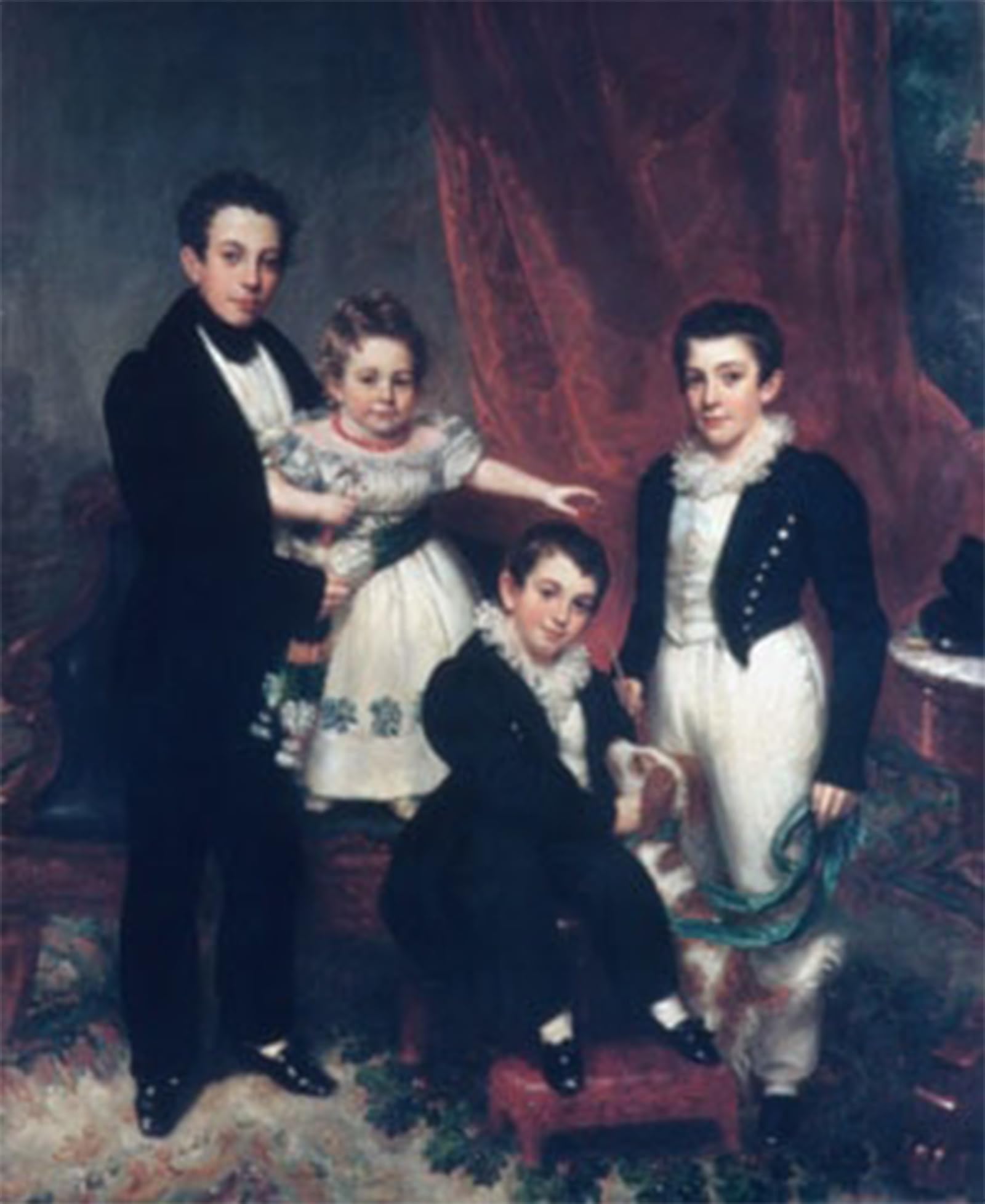ARTXLXXBN Famous Art Print Poster Vintage Wall Art the Knapp Children by Samuel Lovett Waldo Canvas Art Poster for Home Decor 60x90cm