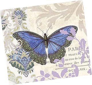 New TWO (2) BLUE BUTTERFLY COLLAGE Individual Paper Luncheon Decoupage Unique Napkins (2 pc) Home Decor Birthdays Christmas Gift NE-02248WR