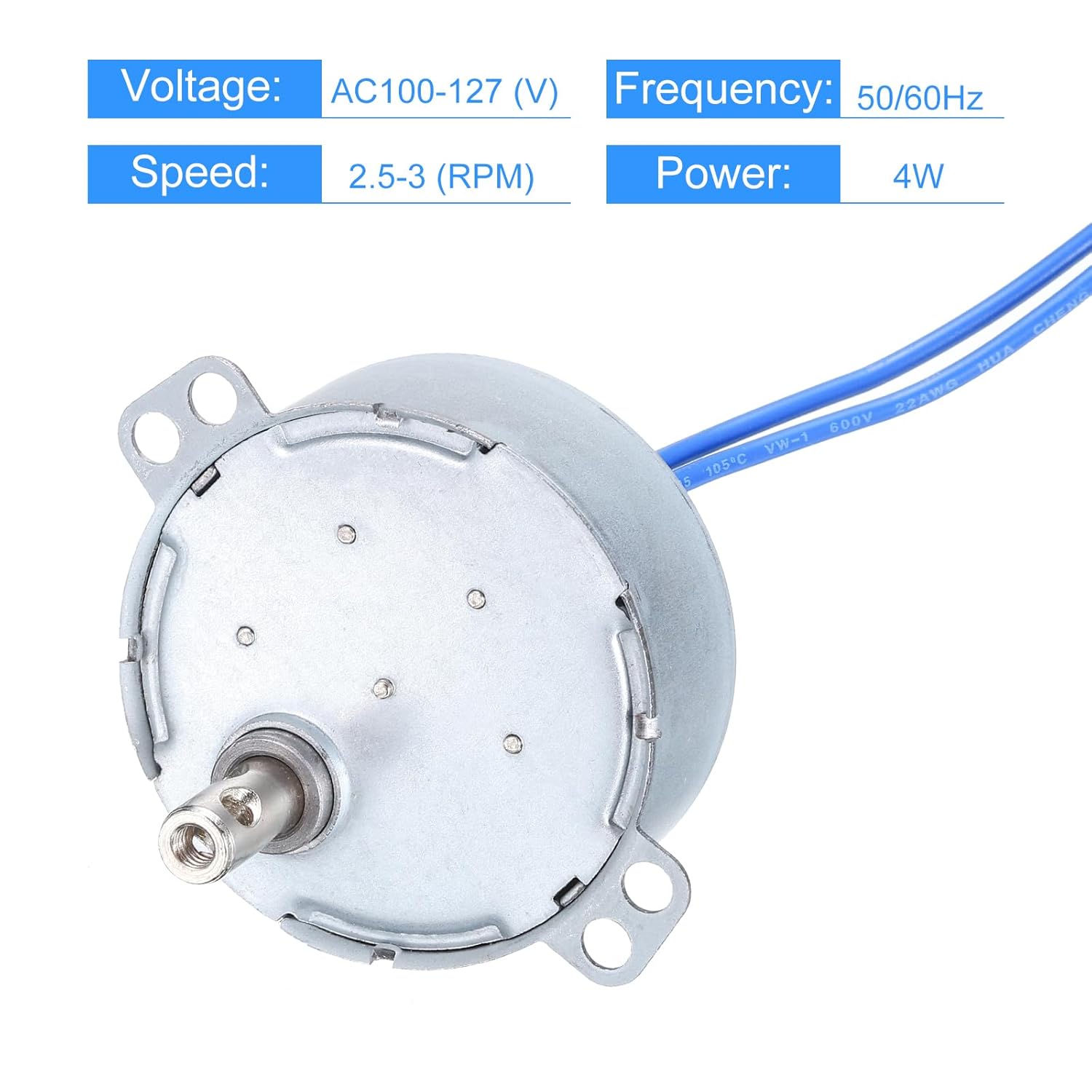 Generic TYC-50 Small Synchronous Motor 100-127V AC 2.5-3RPM Shaft Rotation CW/CCW 4W Gear Motor, 8kgf.cm Reduction Ratio for Electric Fireplace