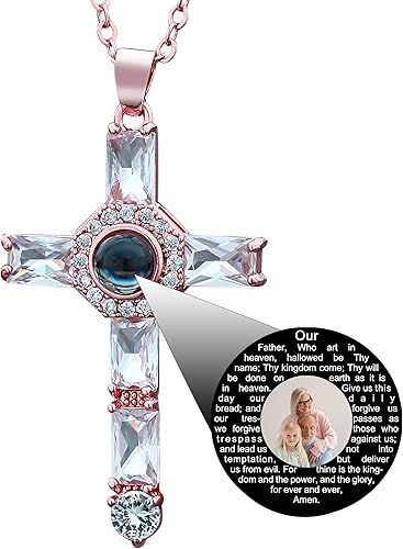 EMIRISTIC Collar personalizado con foto para mujer, collar personalizado con imagen en el interior, regalo para Navidad, día de San Valentín, día de