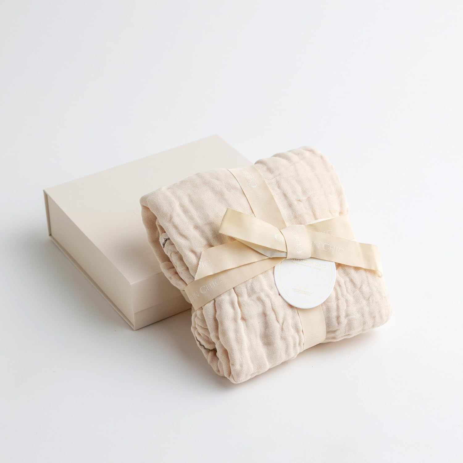 Baby Swaddle Blanket | Newborn Receiving Blankets Large 47 x 47 inches | Soft Breathable Baby Swaddles for Boys & Girls | Baby Blankets Neutral | Toddler Blanket - Cream