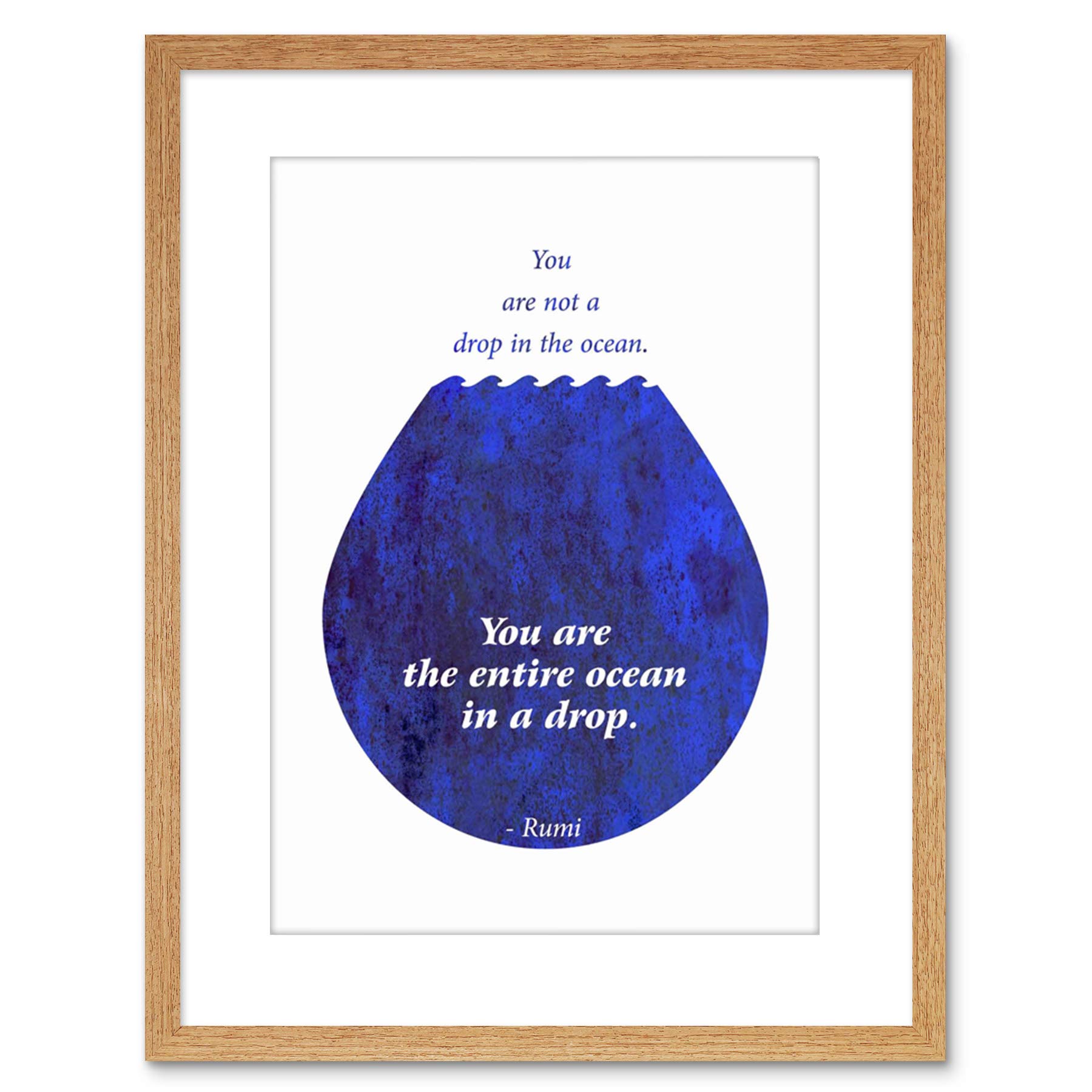 Wee Blue Coo Rumi You Are Entire Ocean Drop Quote Blue Framed Wall Art Print