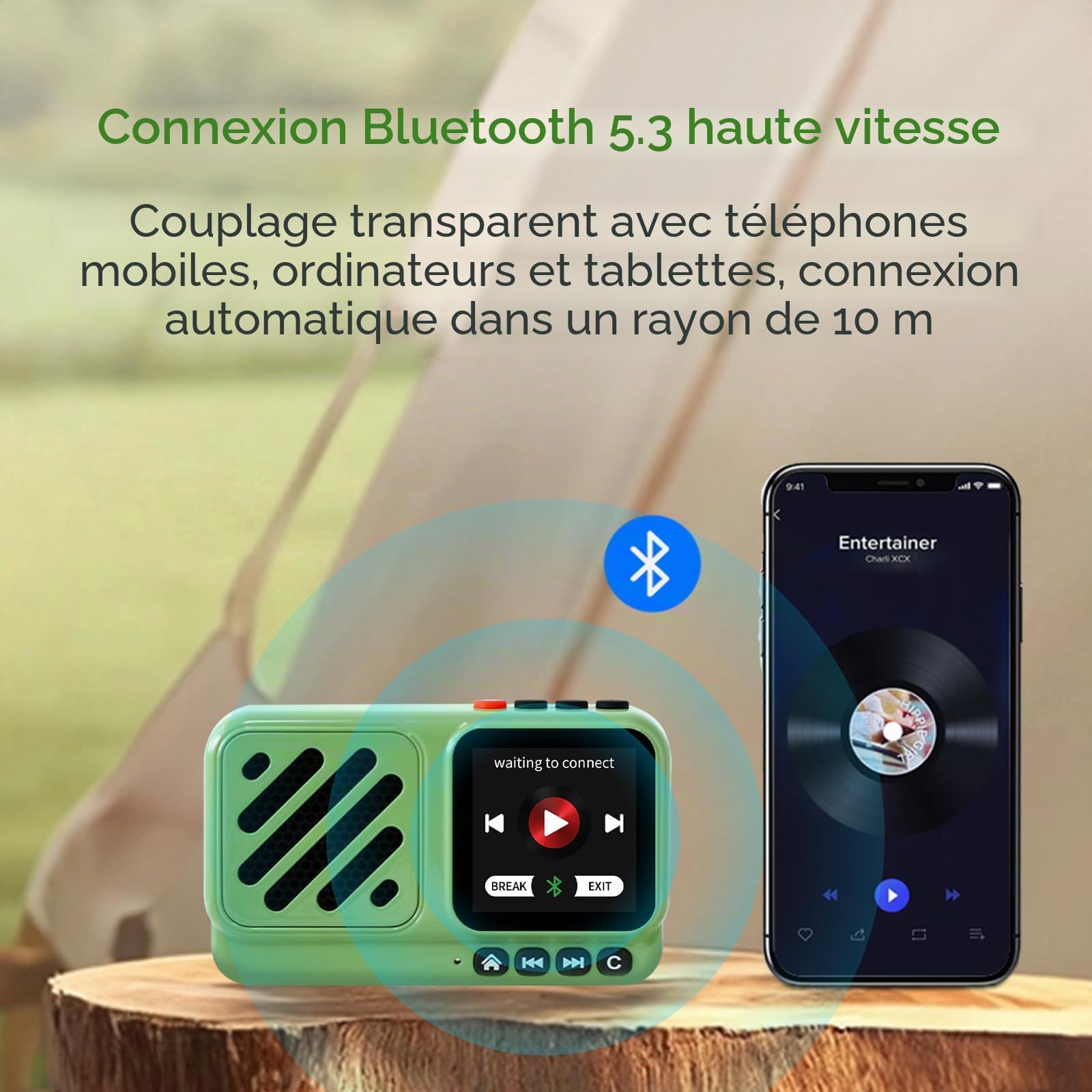 Choyong Voyager Haut-parleur Bluetooth sans fil avec Wi-Fi/4G, station de radio mondiale, BT5.3, électronique pour maison/voyage/extérieur Mini haut-parleur portable