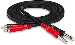 (1m) - Hosa CPR-201 Dual 0.6cm TS to Dual RCA Stereo Interconnect Cable, 1m