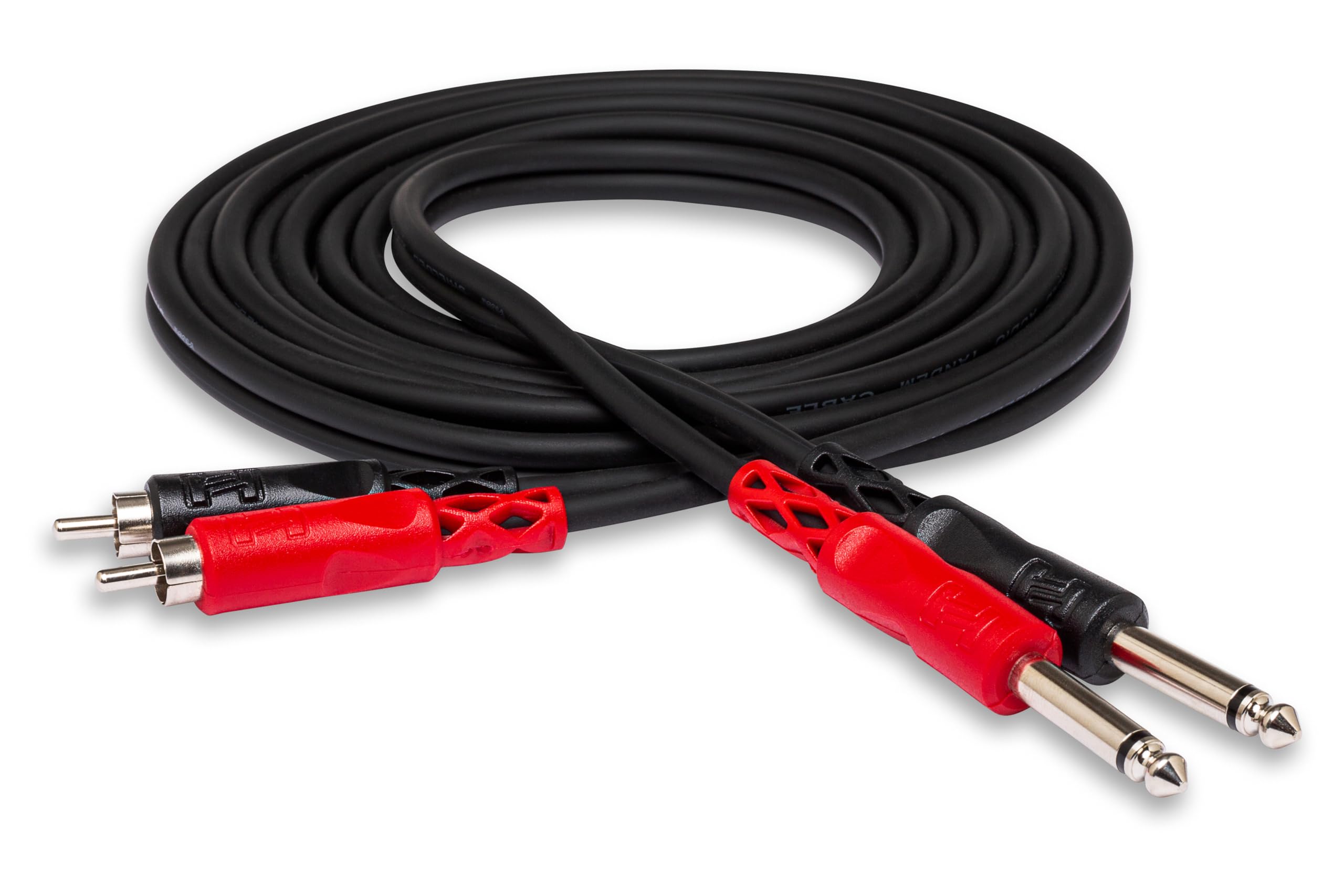 Hosa Cable CPR202 Dual 1/4 Inch To RCA Cable-6.5 Foot,Black
