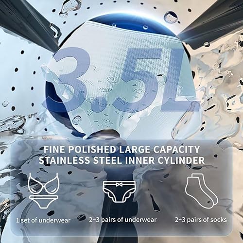 Miniatura 3 de Lavadora de ropa interior totalmente automática, lavadora y secadora eléctrica compacta de 3.5 litros, 4 modos de lavado y secado, panel táctil