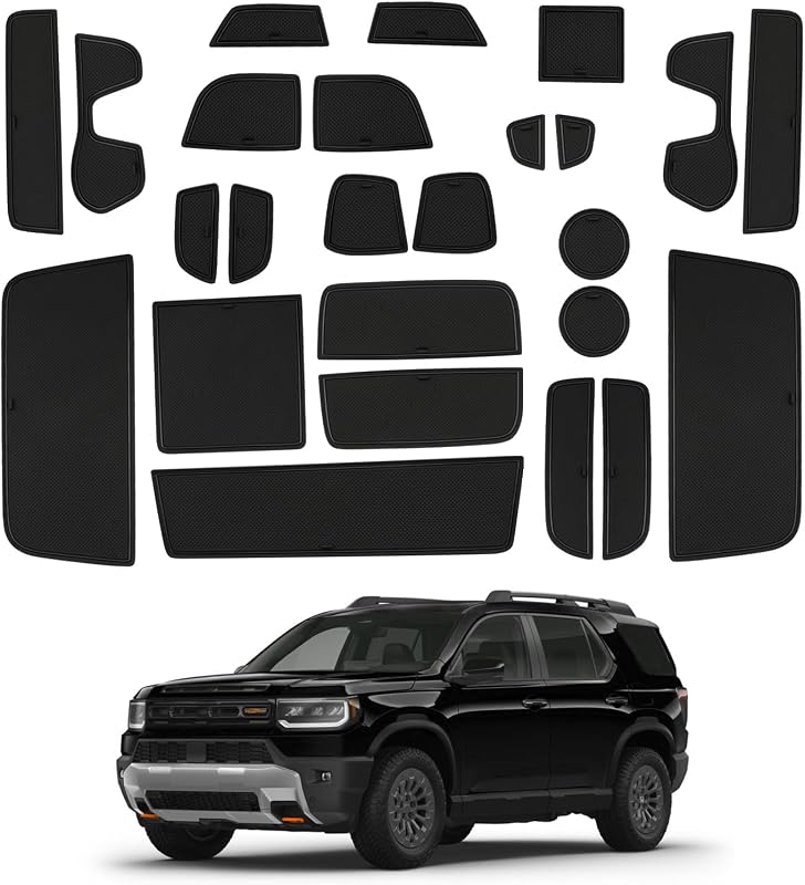 Kit de Tapetes de Borracha para Porta-Copos e Compartimentos do Honda Passport 2026 CDEFG, 25 peças