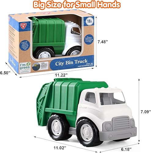 Miniatura 6 de PLAY Camión de basura ecológico, 2023 nuevo Certificado USDA Sin BPAftalatoPVC, camión de basura bioplástico reciclado, juguetes para niños de 1 a 4