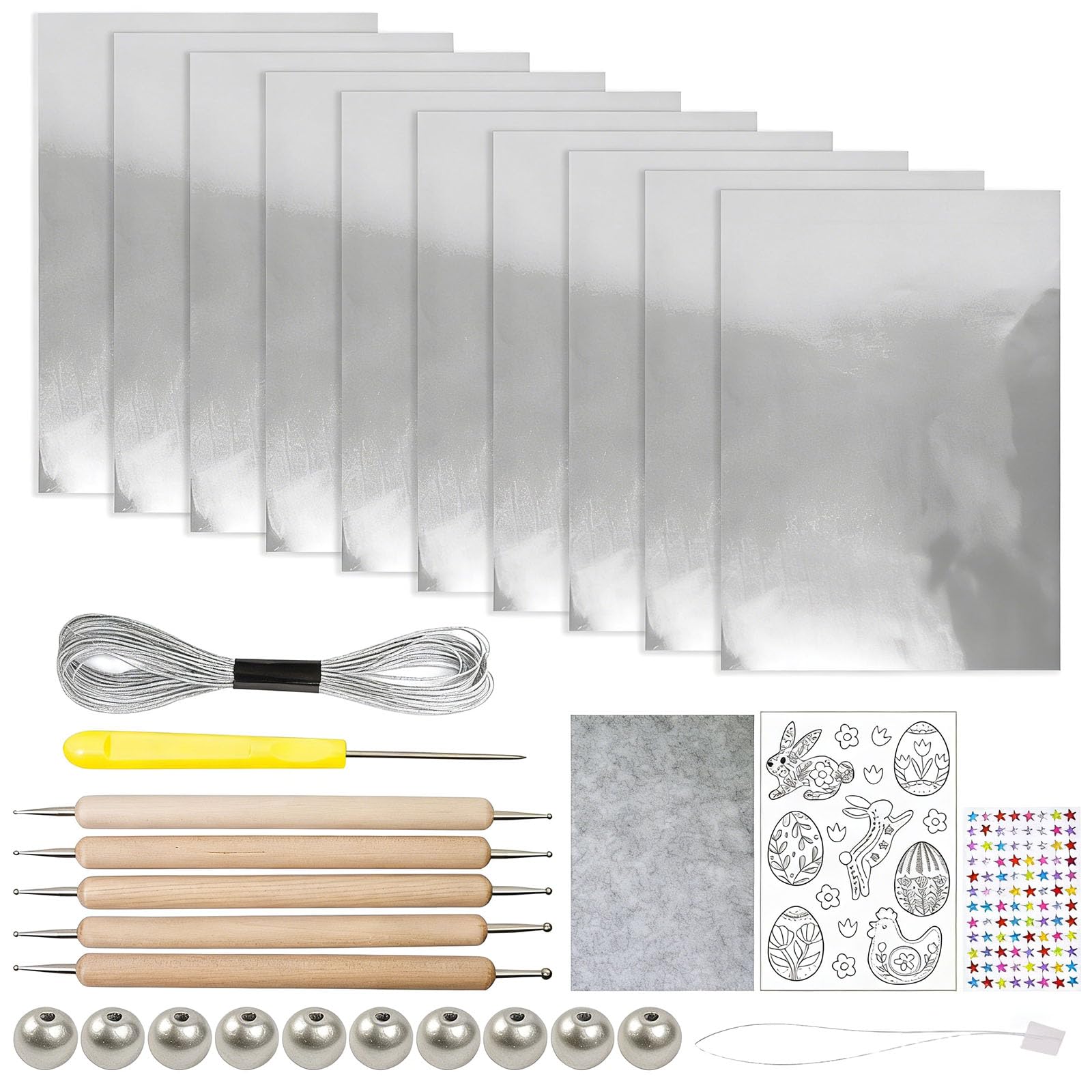 Kaeltsyn Embossed Foil Paper Craft for School Projects and Easter Wrapping Easter Oocyte Hangings