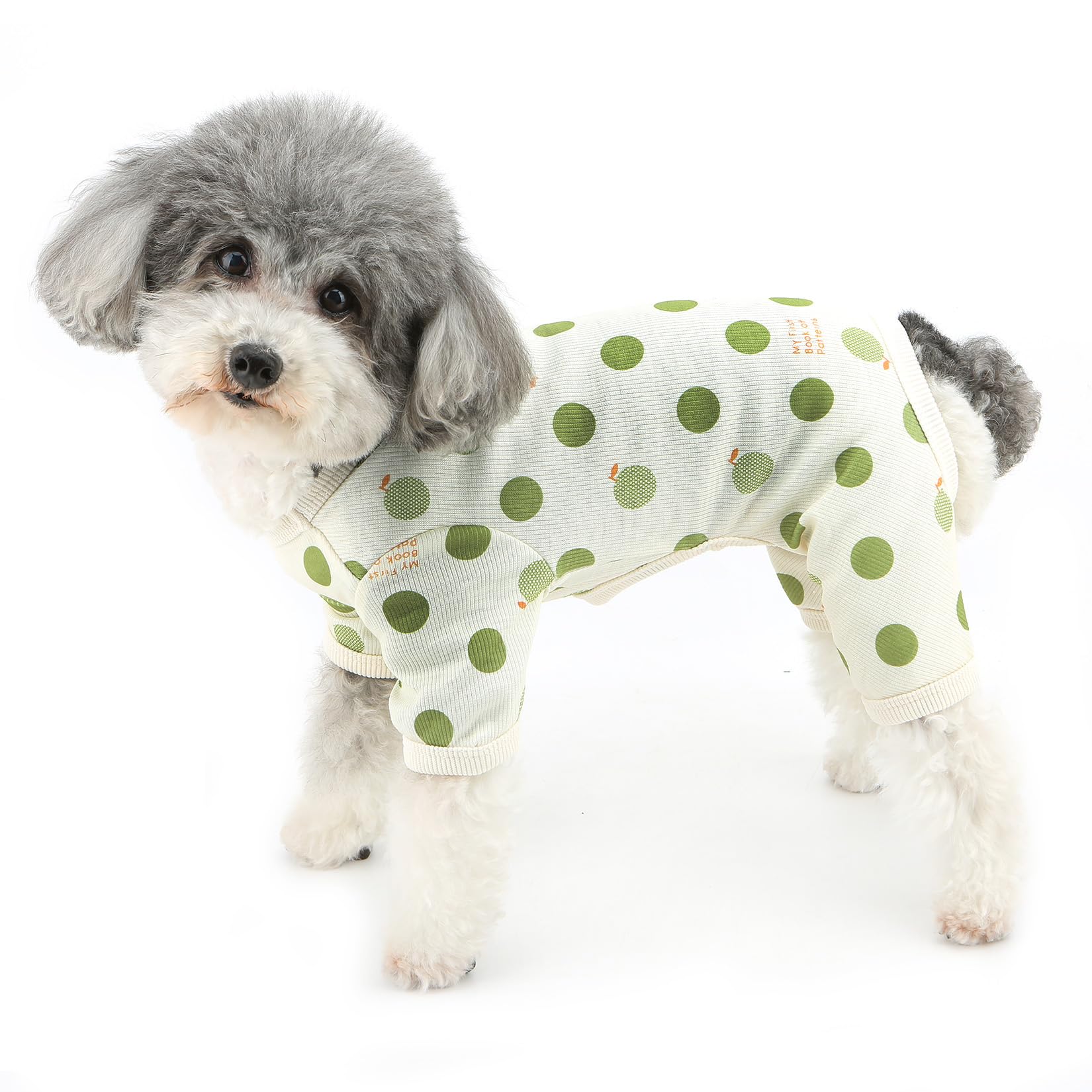 Zunea Pijama de lunares para perros pequeños, pijama de verano para cachorros, overol con anillo en D, ropa para perros, niñas y niños, ropa de caniche de juguete, overoles para dormir, ropa para
