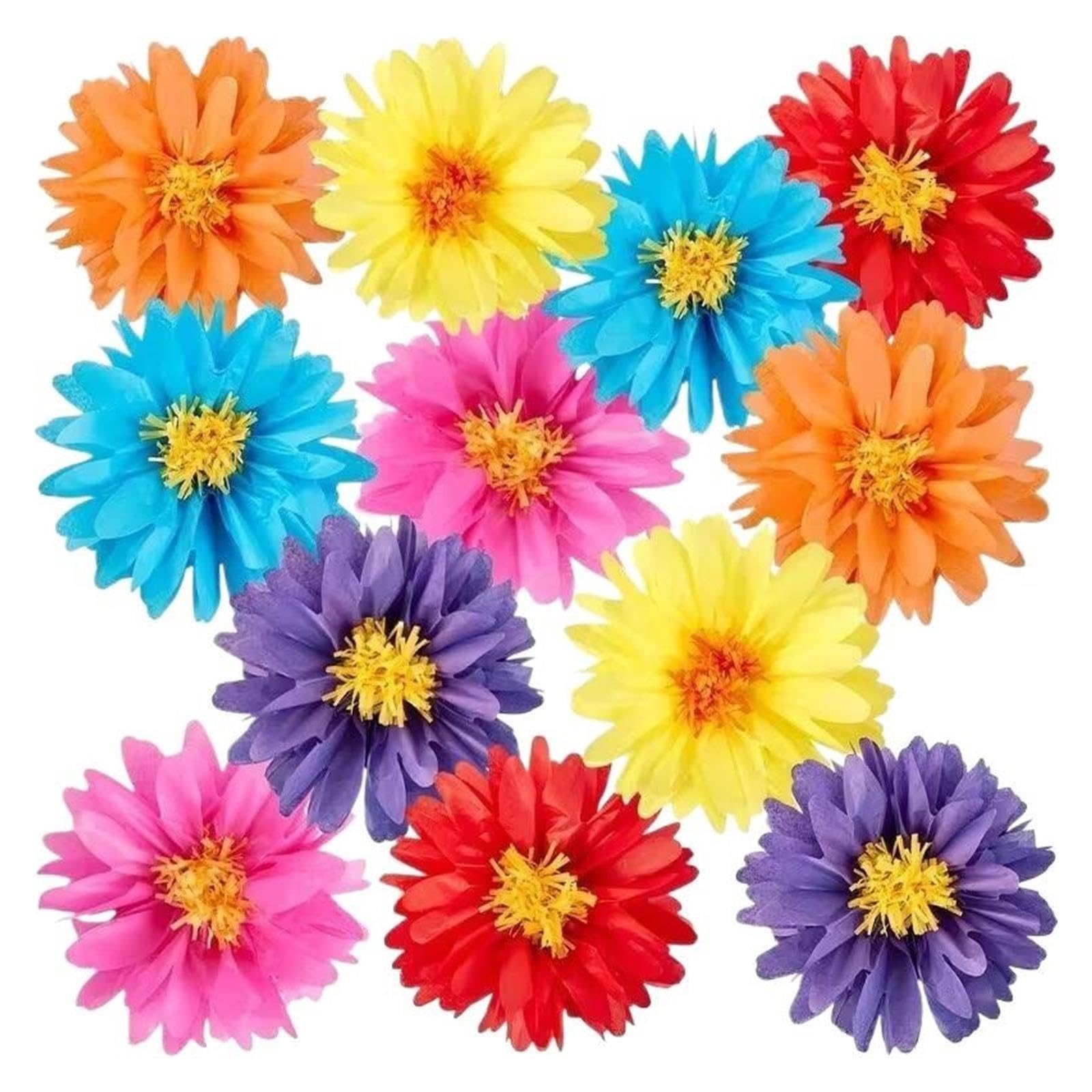 1 Juego De Flores Papel Con Forma Bola Fiesta Para Decoraciones