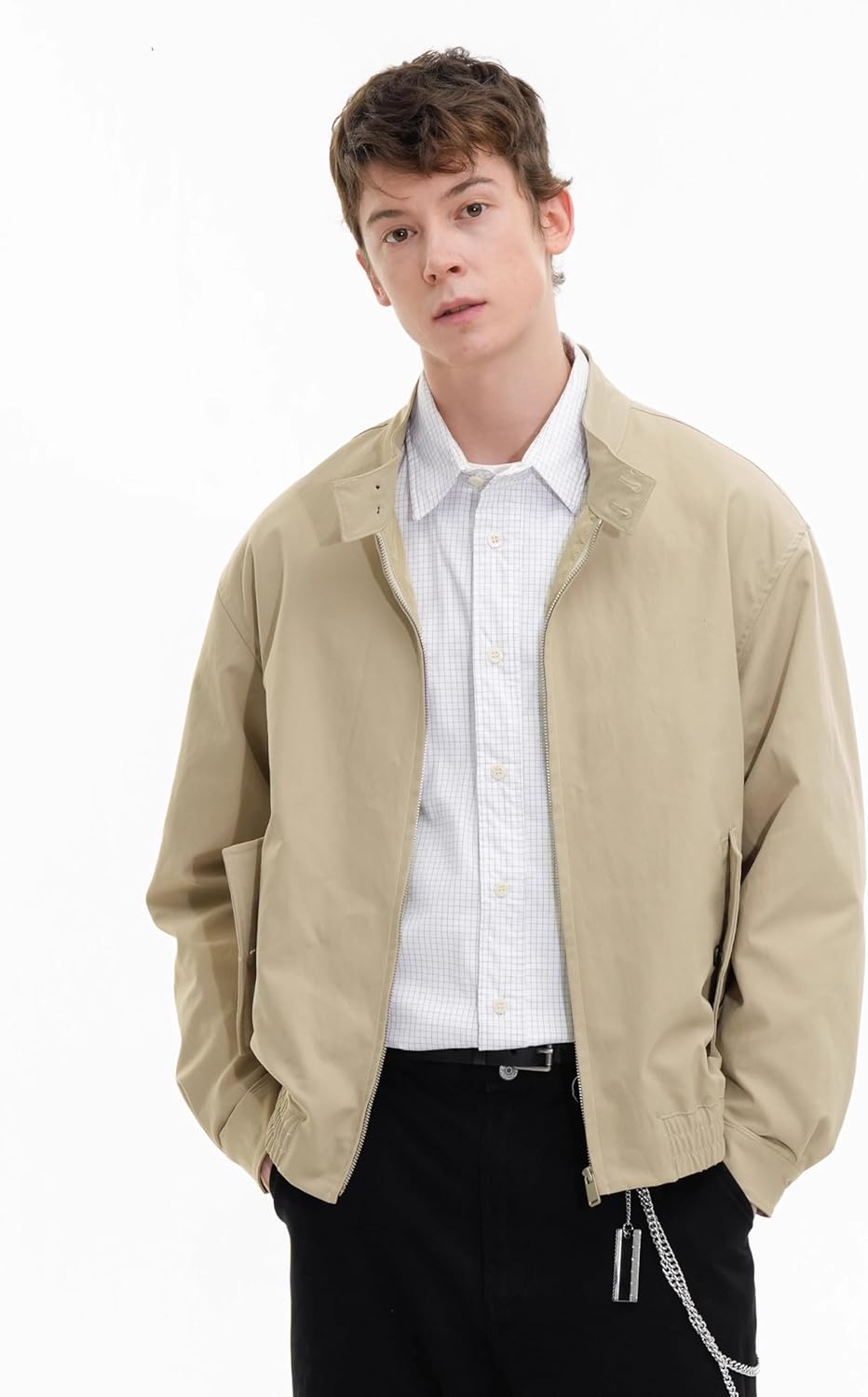 Men's Lapel Jacket, American Retro Loose Casual for Spring