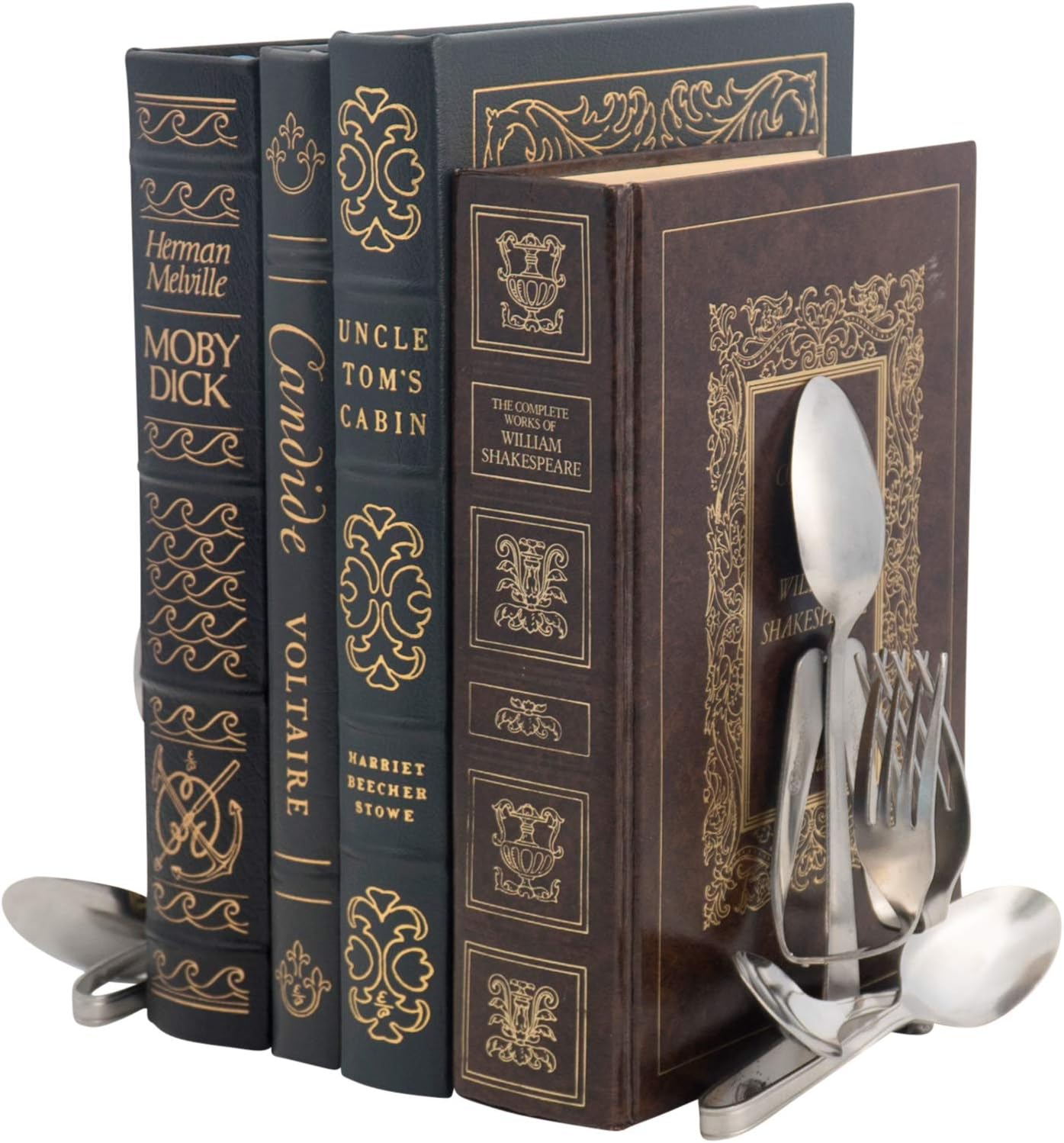 Forked Up Art Decorative Bookends, Set of 2, Fork and Spoon (Yoga Namaste)
