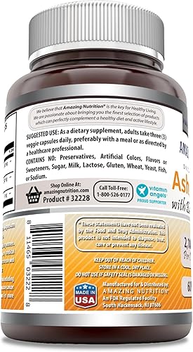 Miniatura 9 de Amazing Formulas - Suplemento de raíz de Ashwagandha con extracto de pimienta negra, 2100 mg por porción, suplemento de 120 cápsulas vegetarianas,