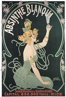 Laminated Absinthe Blanqui by Nover Art Nouveau Vintage Advertisement Ad Anise Spirit French Nice France Liquor Drinking Bar Whiskey Cocktail Decoration Poster Dry Erase Wall Art 16x24