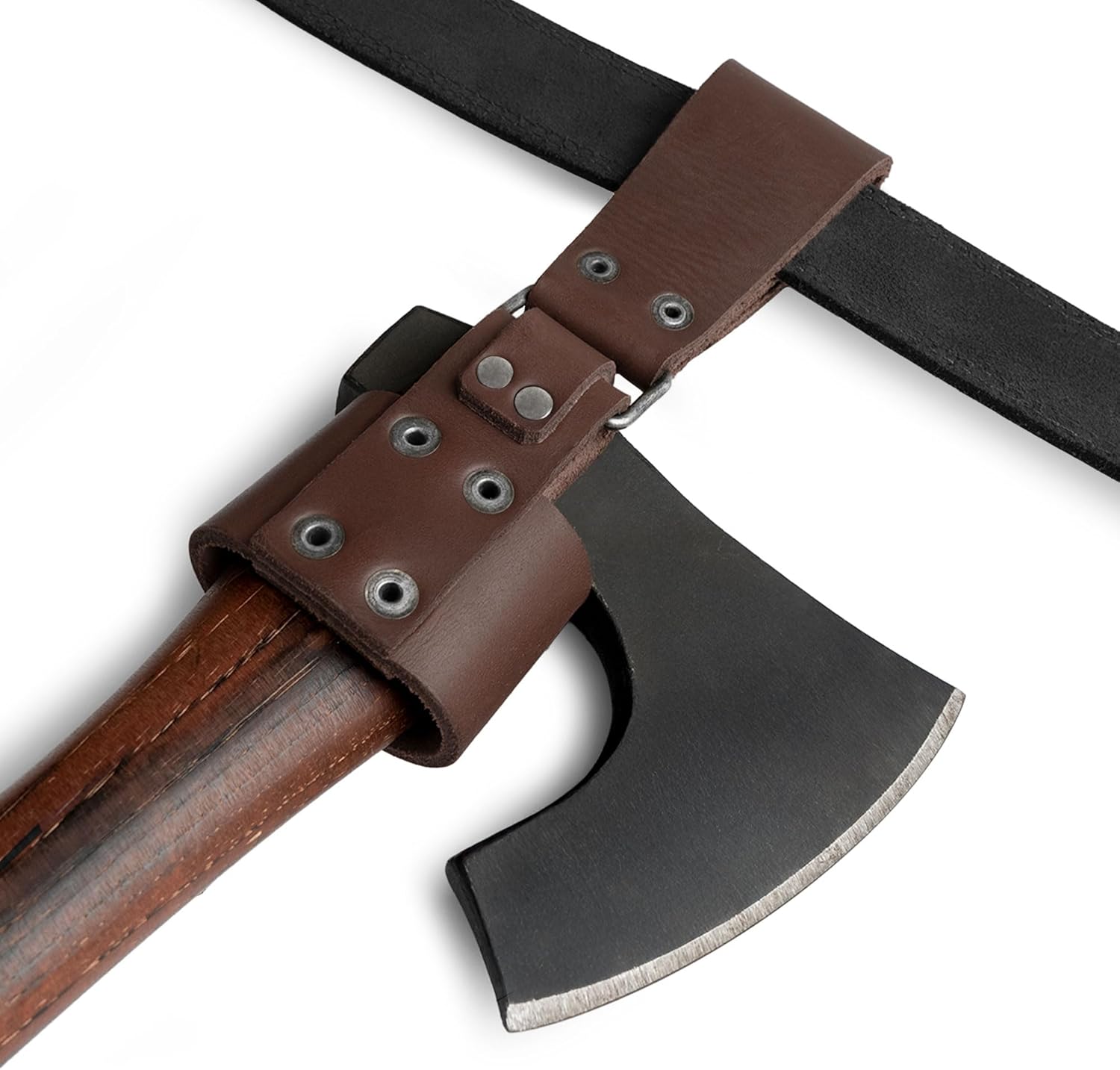 Rustic Axe Holder with Belt Loop, Waist Holder for Axes, Hip Holster for Tools, Thick Full Grain Leather, Handmade