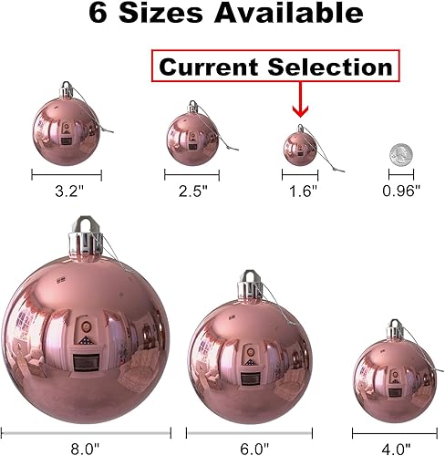 Vista 273 de 18 esferas medianas decorativas navideñas para árbol de Navidad, inastillables, para colgar, color púrpura, 2.5 pulgadas, paquete de 18